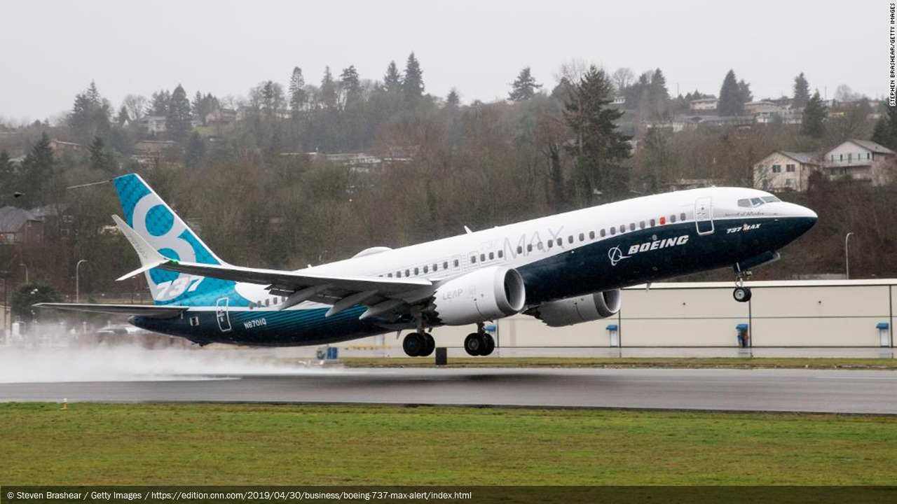 Photograph of a Boeing 737 MAX aircraft