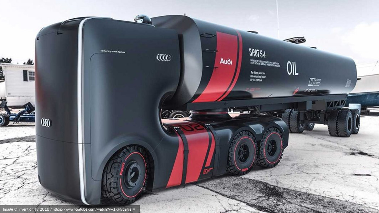 Concept art for an Audi self-driving truck