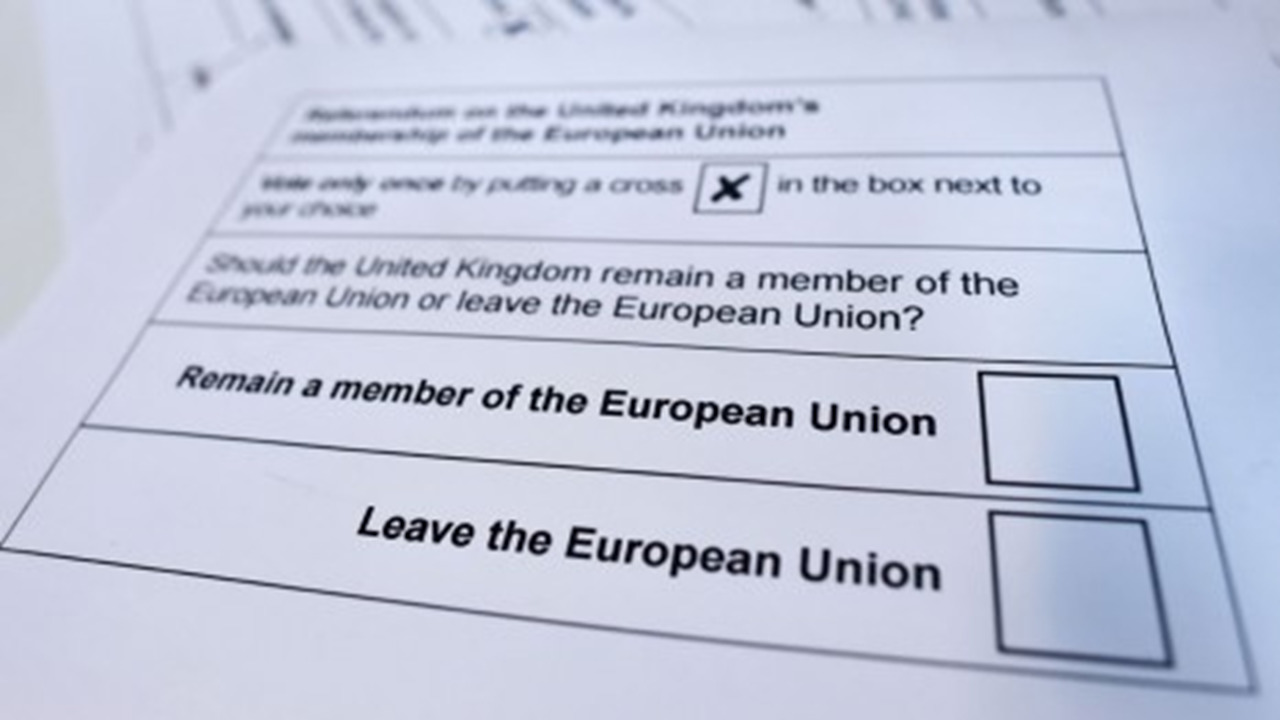 Photograph of a ballot card from the 2016 UK referendum on leaving the European Union