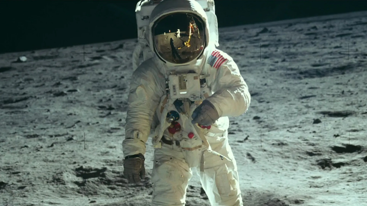 Buzz Aldrin walking on the moon, Apollo 11, 1969