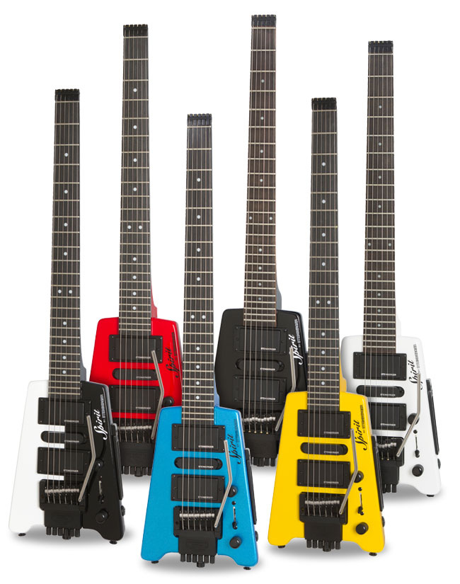 Six Steinberger Spirit headless guitars.