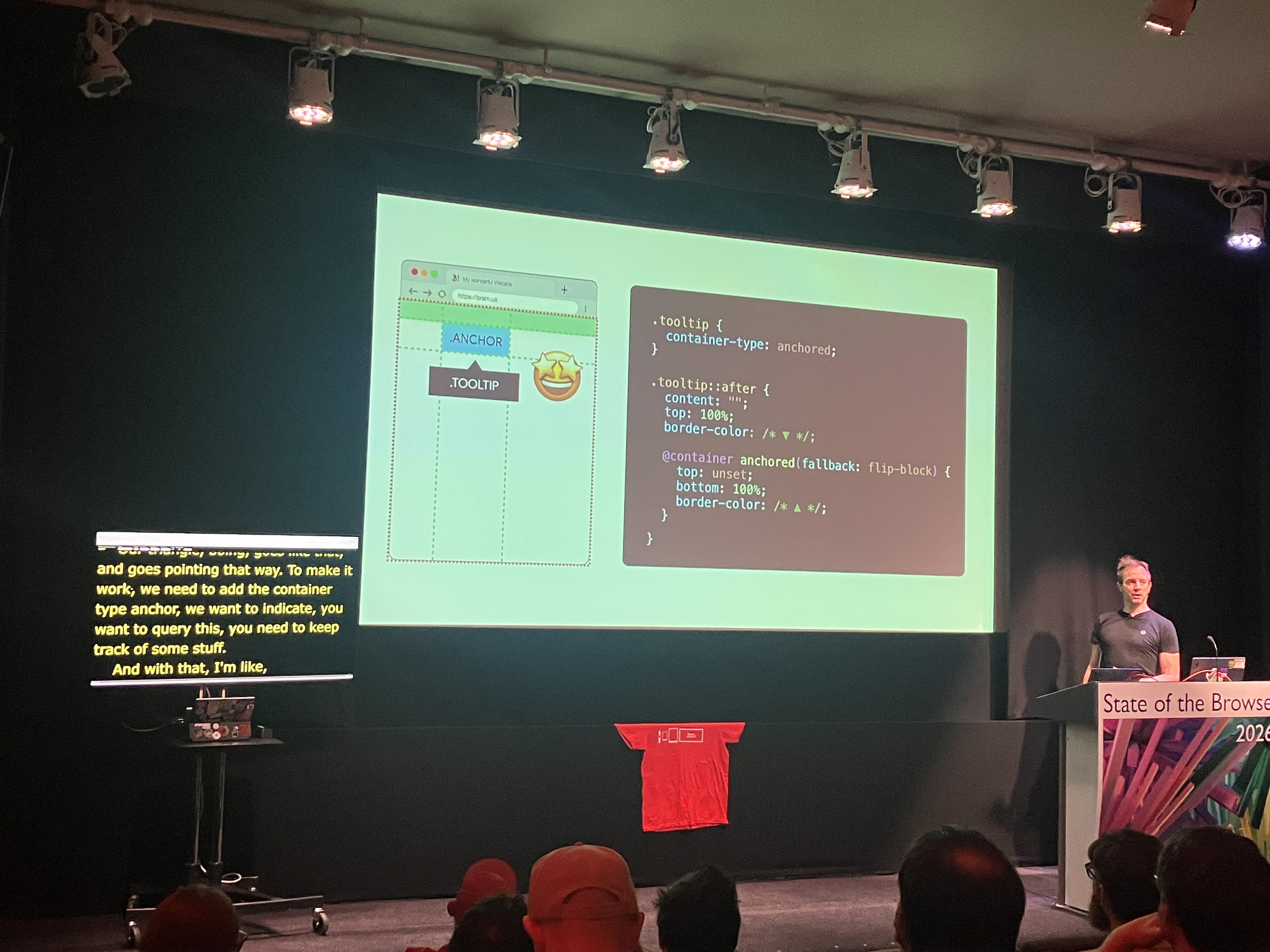 Bramus Van Damme speaking at State of the Browser 2026