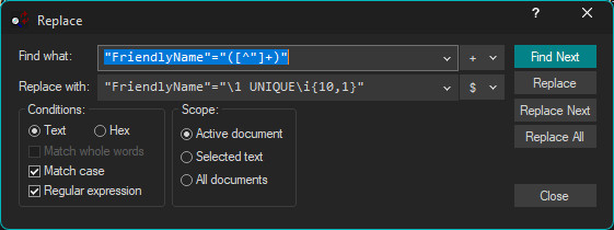 Textpad Search and Replace